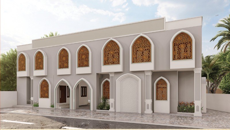Architectural view of the new Ainul Huda masjid and academic block